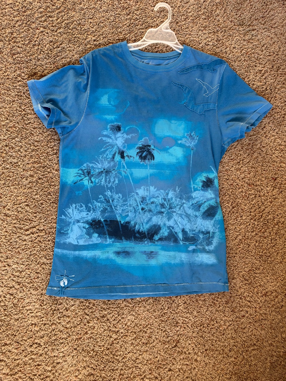 Hang Ten Blue Tropical Palm Graphic Short Sleeve Tee